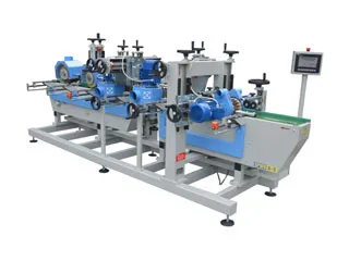 Línea de lijado industrial con múltiples estaciones de trabajo